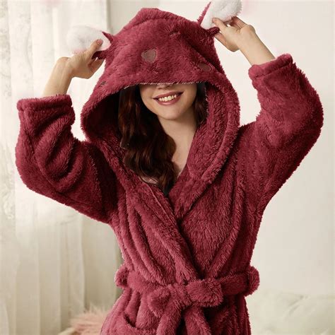 fuzzy bathrobe with hood